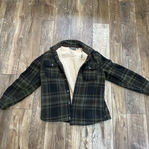 Plaid Sherpa-Lined Jacket
